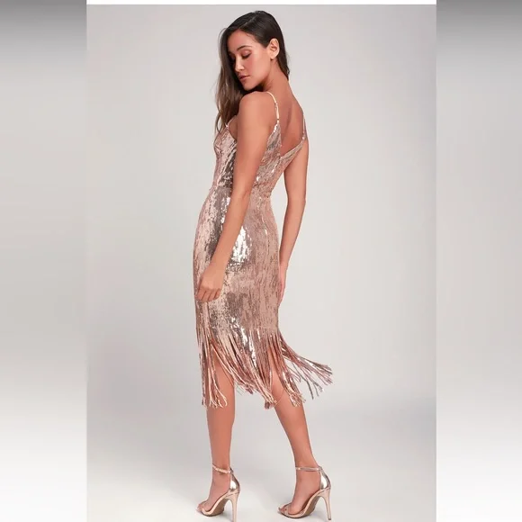 Lulus | Dresses | Lulus Sequin Gold Dress | Poshmark